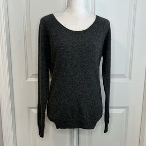 Grey Cashmere Women's Sweater Soft Scoop Neck Fall Quiet Luxury Spring Neutral